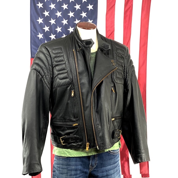 BERMAN’S- VINTAGE Men’s Black Leather Moto Jacket